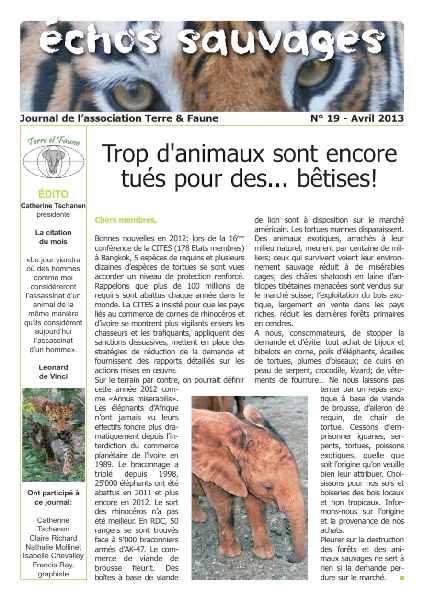 Echos sauvages 19 - Couverture