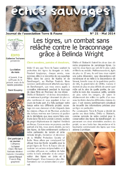 Echos sauvages 21 - Couverture