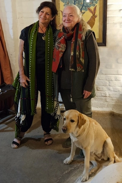 Catherine Tschanen, Belinda Wright et son chien Catherine Tschanen, Belinda Wright et son chien