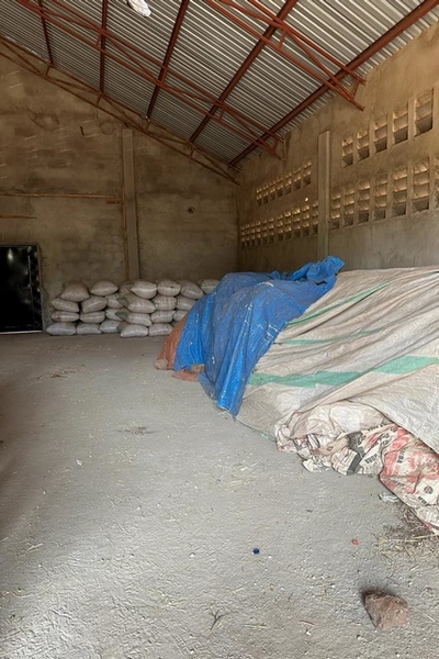 Stockage du grain en sacs
