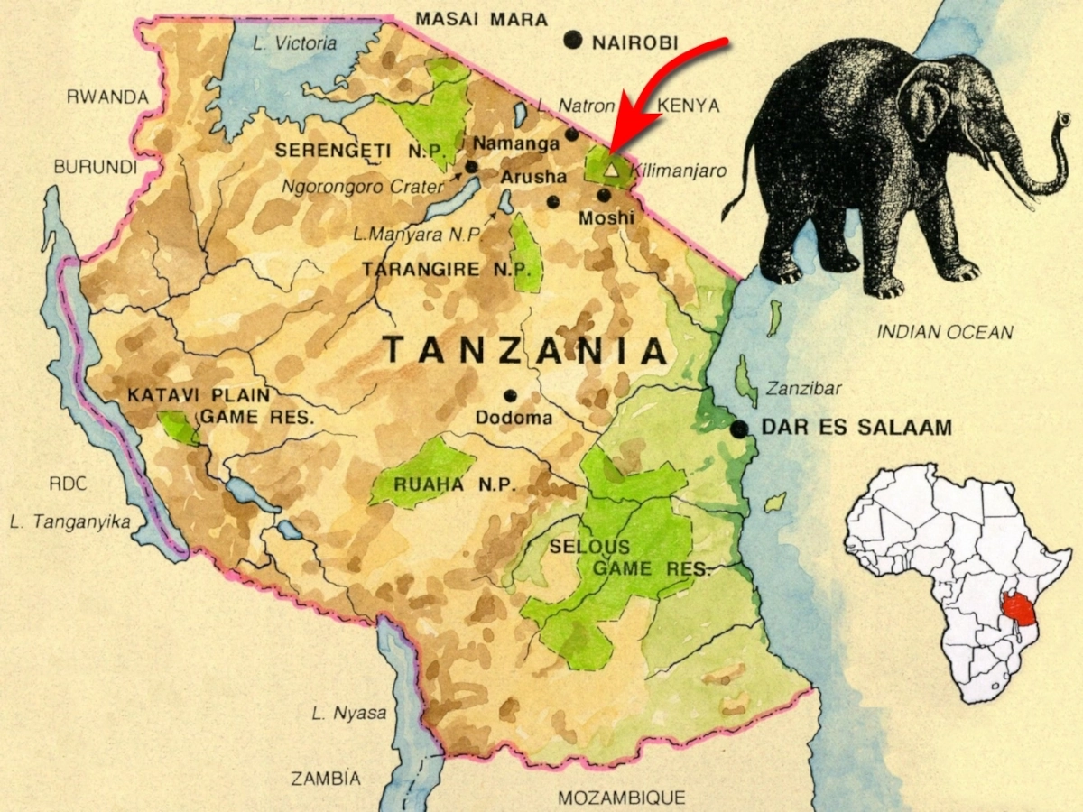 Carte de la Tanzanie